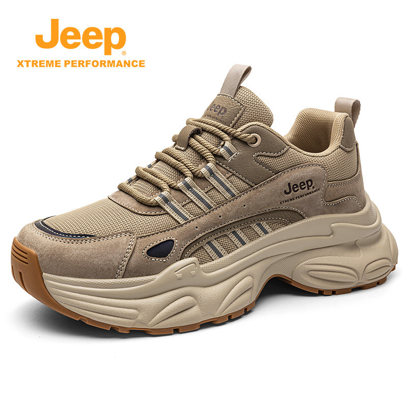 jeep吉普男鞋厚底老爹鞋男2025秋冬季男款鞋子增高男士运动休闲鞋