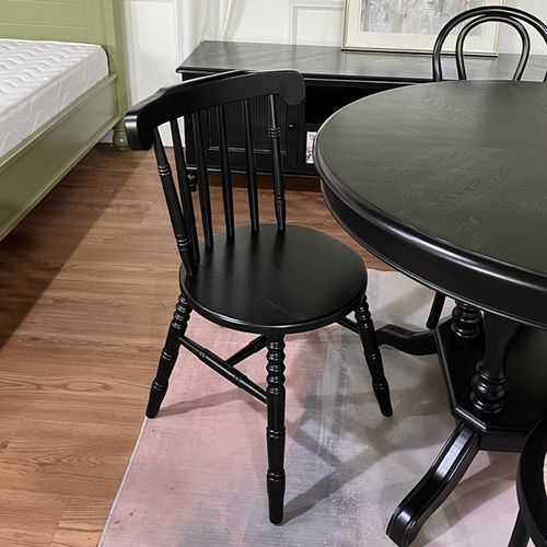 K8法式中古餐椅艾莎椅复古实木餐椅餐厅原木椅子家用休闲书房书桌