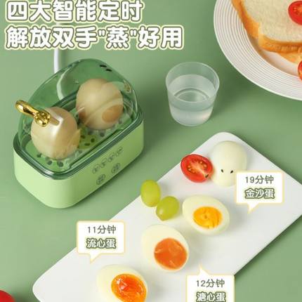 迷你煮蛋器2024新款可预约定时一个人蒸蛋器自动断电家用小型智能