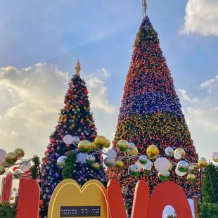 饰摆件场景布置设计定 大型发光圣诞树户外广场美陈灯光装 制