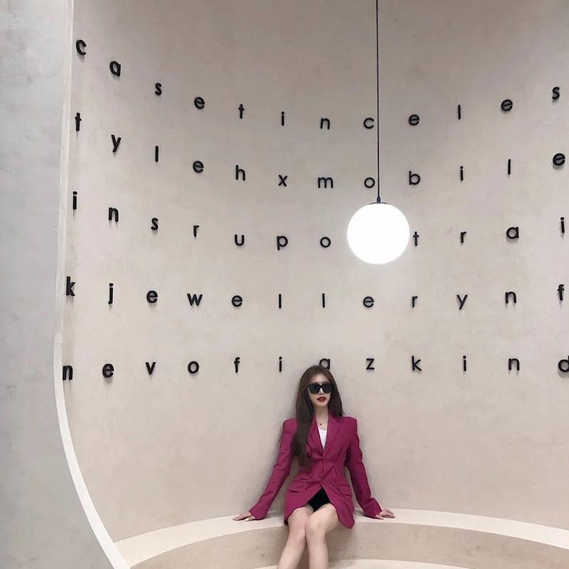 水泥字母墙面装饰创意咖啡厅背景墙网红拍照打卡文化墙ins潮流风