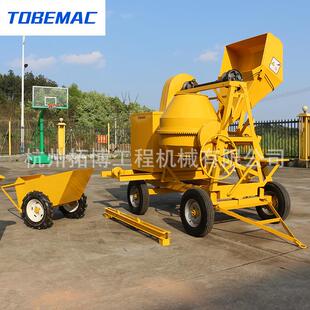 【厂家直销】25米高提升柴油混凝土搅拌机带吊桶推车钢丝绳翻斗