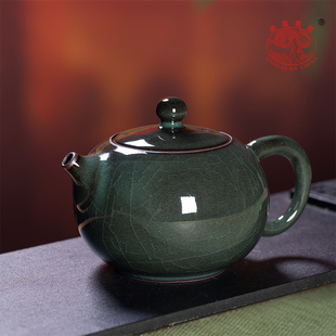 龙泉青瓷茶壶家用泡茶壶单壶冰裂纹陶瓷纯手工功夫茶具过滤西施壶