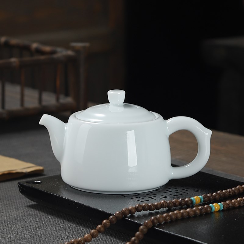 德化白瓷凤鸣壶羊脂玉西施壶中式单壶功夫泡茶壶办公家用陶瓷茶具