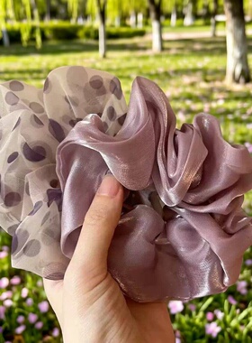 紫色浪漫慵懒蓬松大肠发圈头绳2026新款波点橡皮筋绑头发女发绳