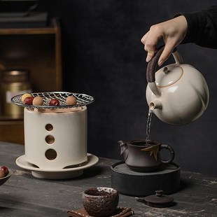 围炉煮茶壶炭火茶炉罐罐茶家用茶具陶瓷户外明火养生烧水壶煮茶器