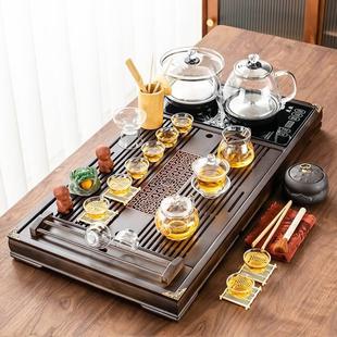 家用全自动一体茶台陶瓷功夫茶杯客厅办公室实木茶盘 唐云茶具套装