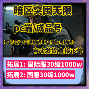 暗区突围无限国服/国际服pc端电脑端账号30级成品号纯币号