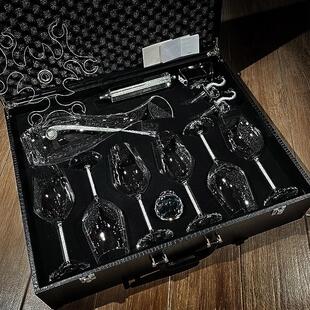 家用高档轻奢水晶钻石高脚杯醒酒器结婚礼物 无铅红酒杯勃艮第套装