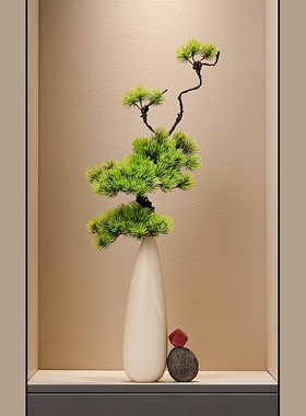 入户玄关石来运h转细长花瓶客厅插花摆件办公室装饰品乔迁新居礼