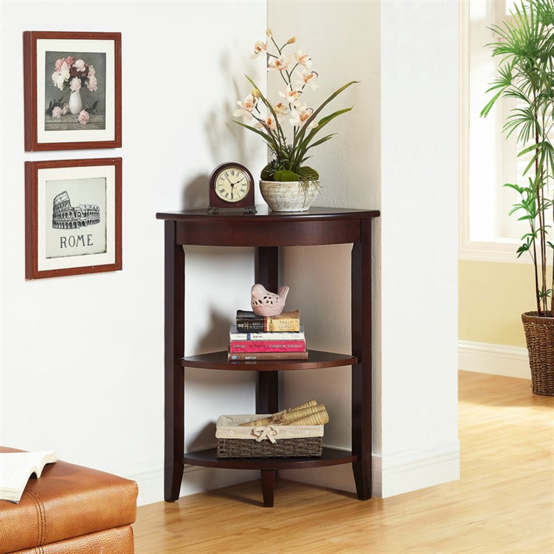 欧式置物架实木角柜客厅s角落架转角架拐角柜墙角柜三角收纳架落