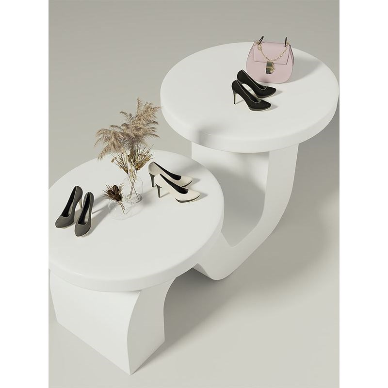 道具鲜花店定制高低台异形中岛柜展示台服装店鞋包流水台高档曲线