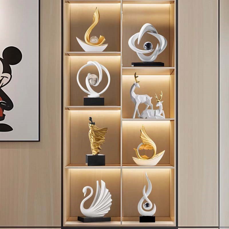 客厅八方来财艺术摆件轻奢高档酒柜电视柜玄关办公室装饰品高级感