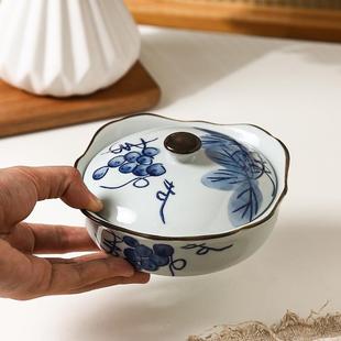 饭菜蒸鸡蛋羹 陶瓷蒸蛋碗带盖微波炉专用蒸锅隔水炖盅碗甜品家用装