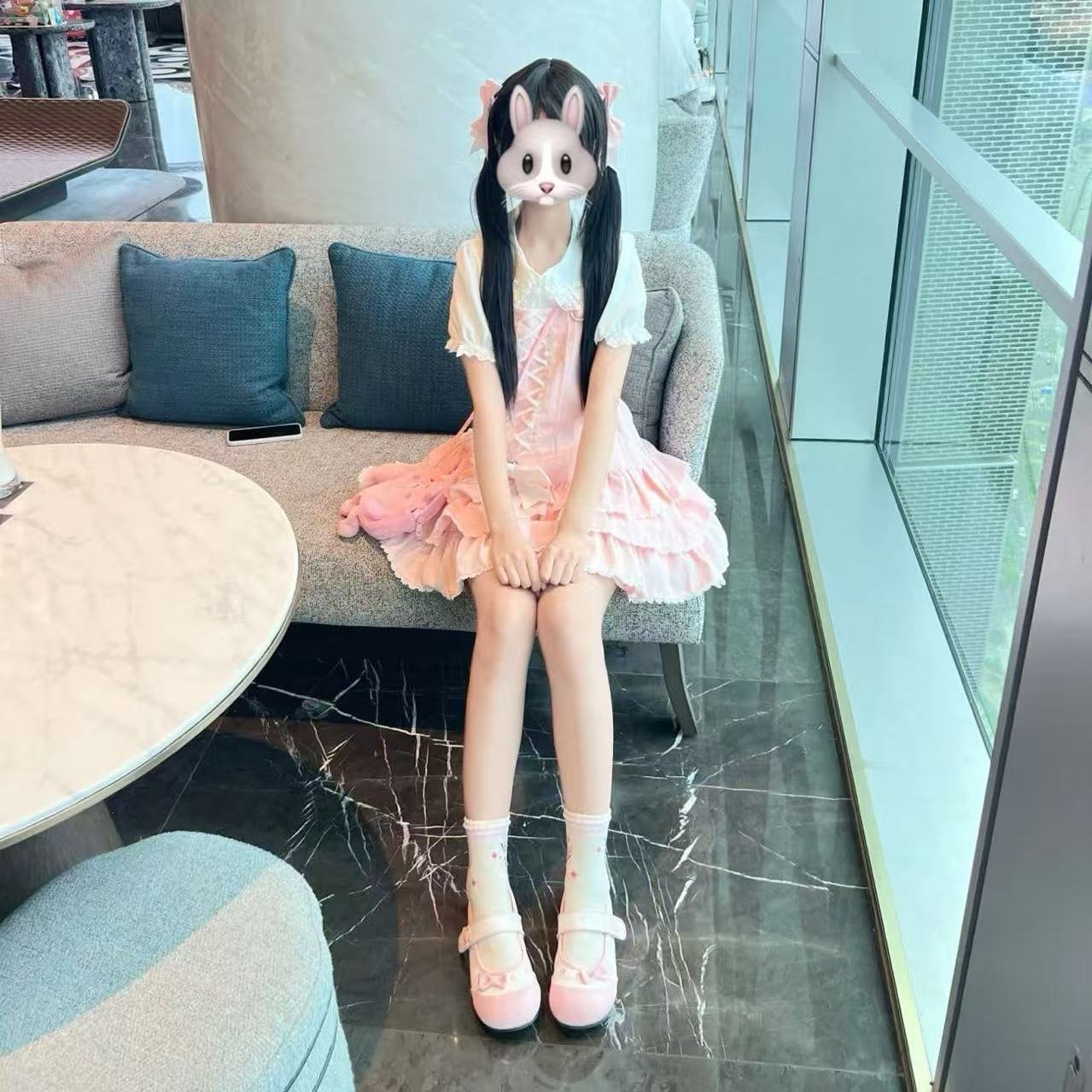 熊之原创lolita古早昭和蛋糕三层裙摆背带裙衬衫套装