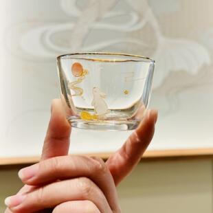 高端望月观山杯惬意茶杯二两白酒杯功夫茶杯礼品杯威士忌杯