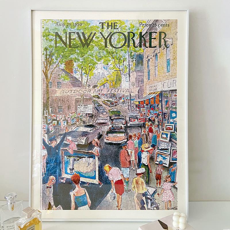 拼图1000片相框500片金属画 画框3djp拼图框平图70×50x75裱框可