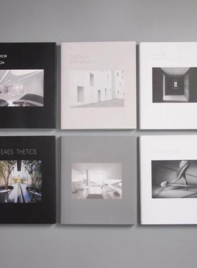 31CM黑白灰简约道具装饰书 样板房现代家居陈列可翻页真书摆件