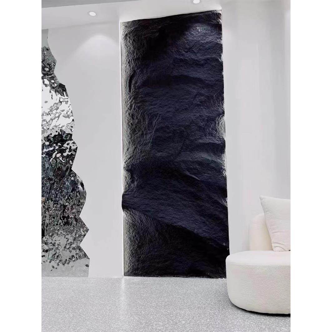 pu大板石皮pu连纹大版大规格pu石皮蘑菇石3米1.2米大板背景墙定制