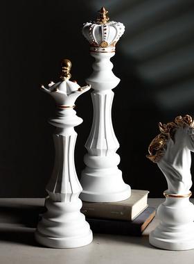 欧式家居酒店客厅创意国际象棋摆件工艺电视柜办公室书房桌面摆饰