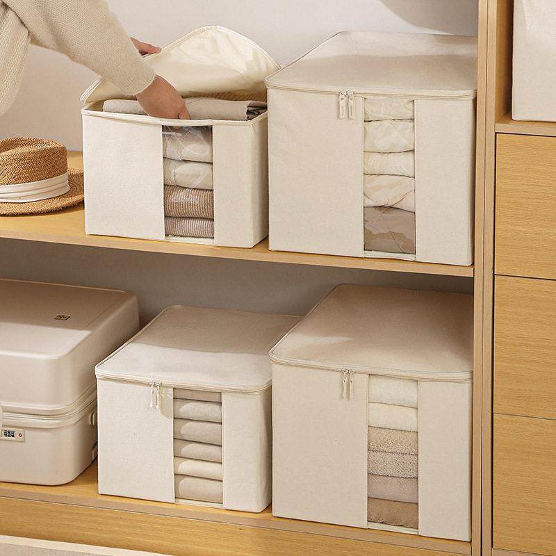 棉麻布艺收纳箱家用衣柜装衣物棉被子可水洗PP板整理箱储物盒袋子,收纳整理,橱柜收纳筐,淘宝优惠券,粉丝福利购,淘宝优惠卷