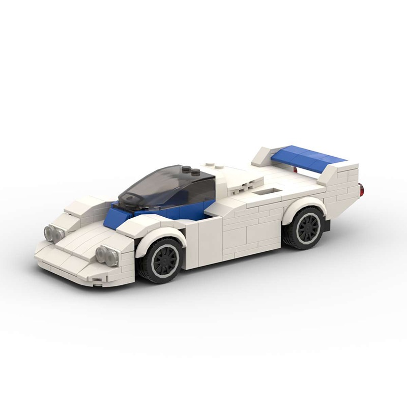 MOC积木国产积木马自达757小颗粒拼装汽车经典创意摆件桌面模型