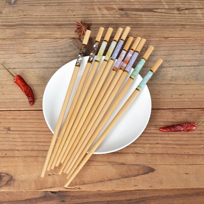 【0.74/5双装】大理石纹路印花筷子家用碳化筷子高档环保卫生竹筷