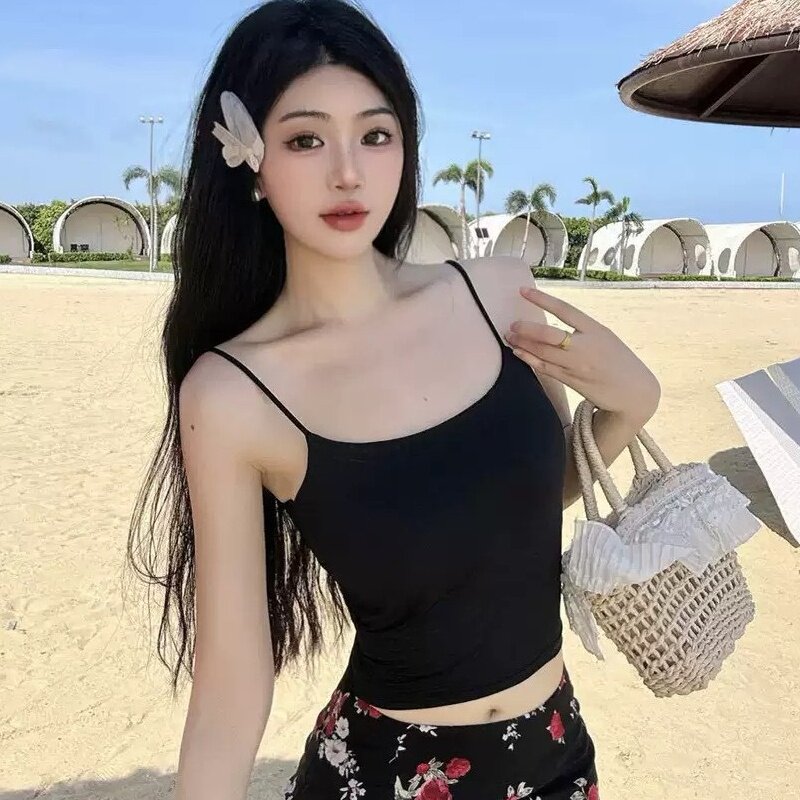 内衣女夏季新款纯欲性感冰丝细肩保暖背心