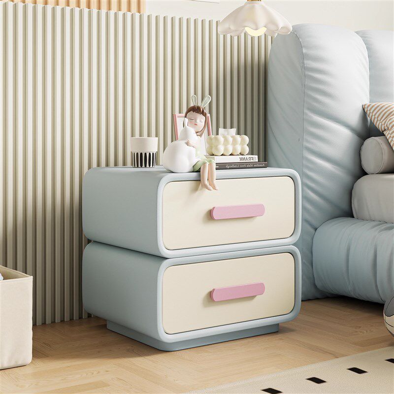 奶油风全实木卧室床头柜无甲醛环保轻奢可爱小型儿童房婚房收纳柜
