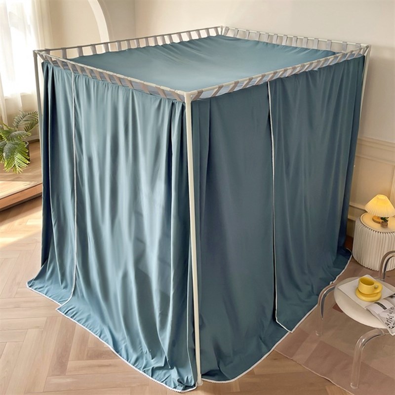 XXP4老式穿杆宫廷蚊帐家用1.8m床防尘顶遮光布架子床民宿床幔挡空