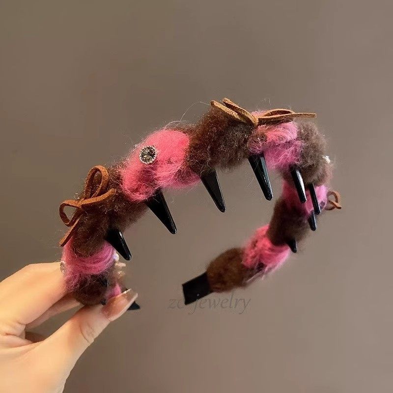 韩版东大门新款毛呢撞色闪钻蝴蝶结发箍女时尚轻奢高颅顶百搭发卡,饰品/流行首饰/时尚饰品新,发饰,淘宝优惠券,粉丝福利购,淘宝优惠卷