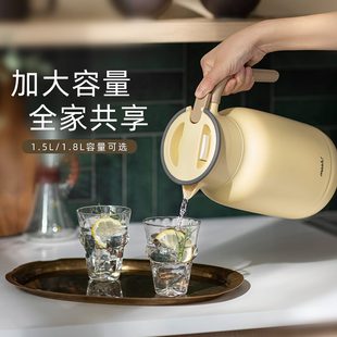 mosh保温壶家用大容量不锈钢水壶360旋转水壶1.8L
