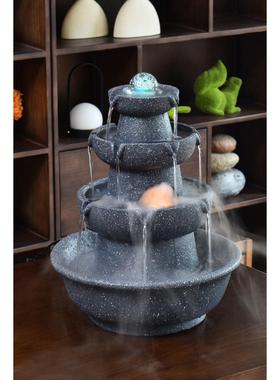 流水喷泉桌面摆件循环风水球轮鱼缸假山家居装饰礼品招财乔迁开业