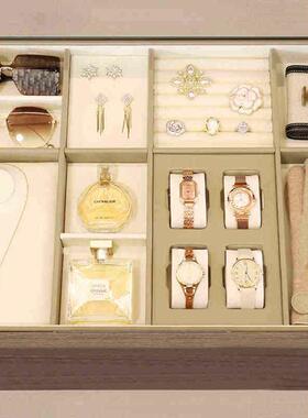 现代轻奢样板间衣帽间首饰收纳抽屉摆件耳饰手表墨镜道具软装饰品