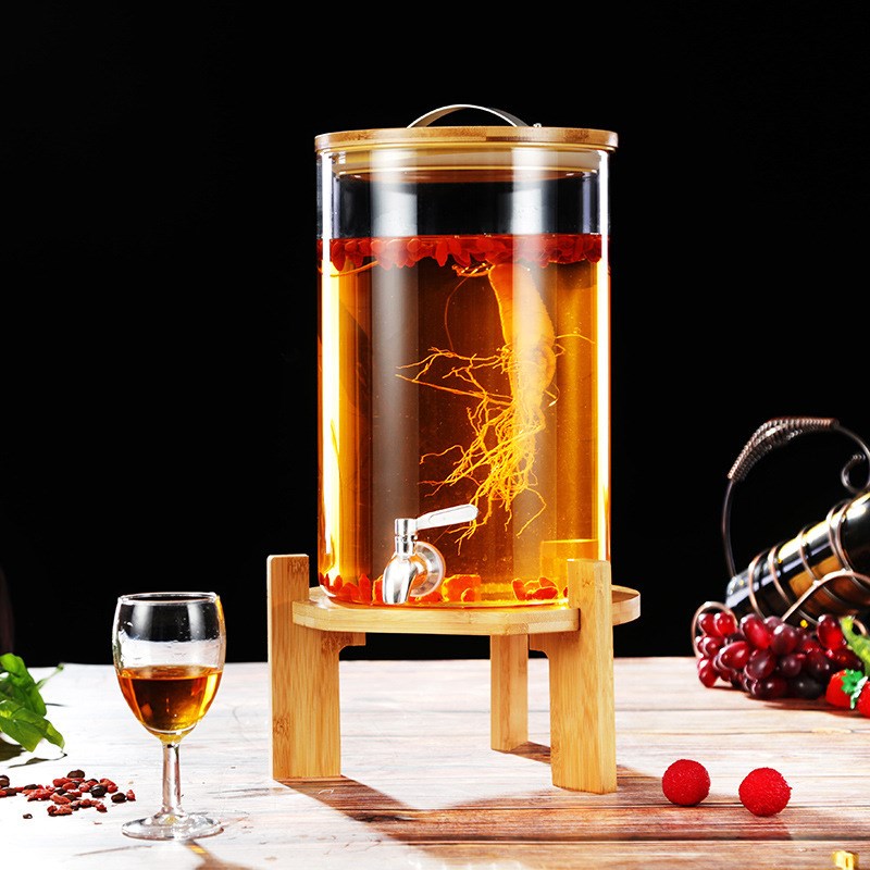 人参泡酒瓶高硼硅酒瓶泡酒罐水果发酵瓶10斤泡酒玻璃瓶密封带