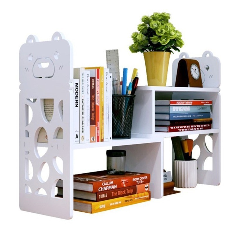 办公桌收纳桌上置物架电脑桌面书架简易落地家用办公桌学生小书架