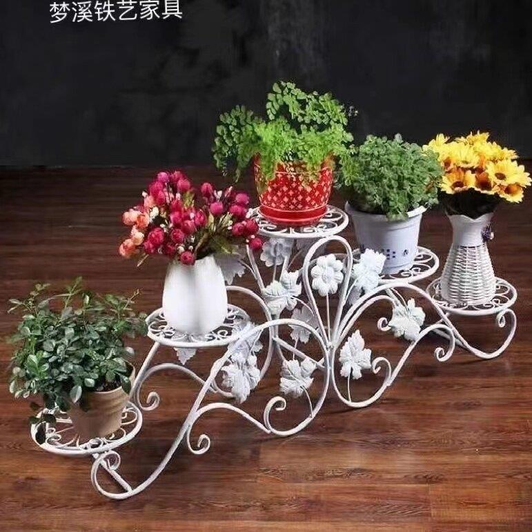 【铁艺花架】欧式花架子客厅窗台花架阳台阶梯式整装客厅高档花盆