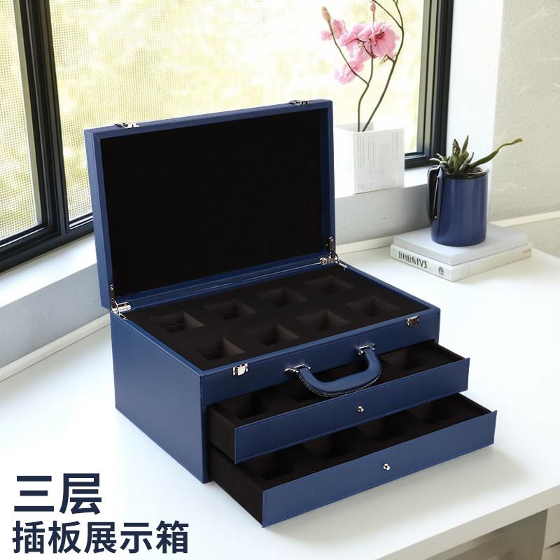 定做高档pu皮质手提麻将箱棋牌麻将收纳礼盒五金配件展箱开关礼盒