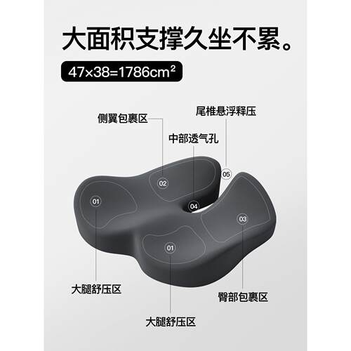 尾椎减压记忆棉乳胶坐垫办公室专用透气座垫尾骨疼痛术后久坐屁垫