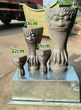 寺庙祠堂道观佛堂供奉香炉铸铁脚兽脚瑞兽脚香炉专用上香庙用配件