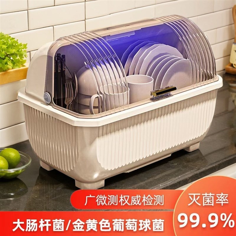 消毒碗柜新款家用消毒厨房放碗柜家用可沥水带盖碗筷收纳盒置物架