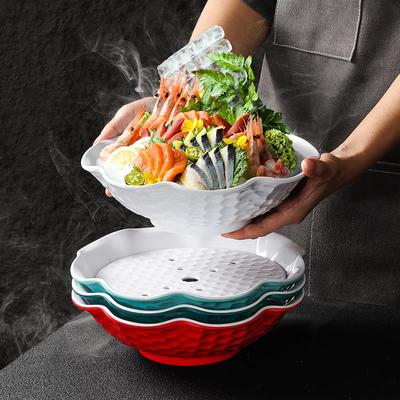 密胺餐具鲑鱼刺身摆盘拼盘装饰专用盘高端干冰海鲜姿造盘子冰盘