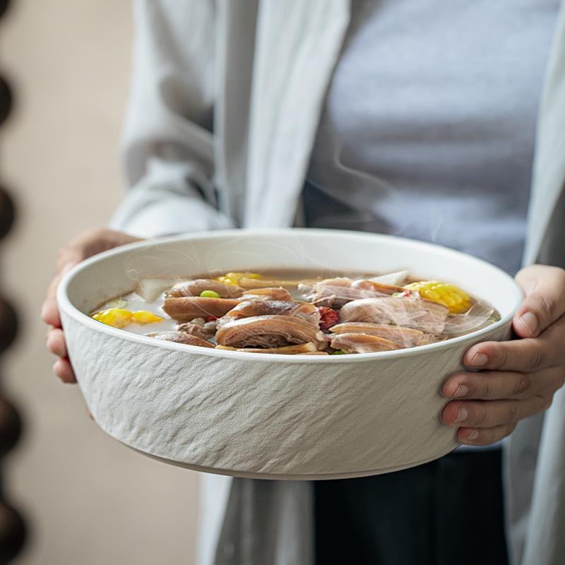 巷子尾〖高级感碗公〗岩石纹9英寸汤碗陶瓷酸菜鱼小龙虾大碗家用