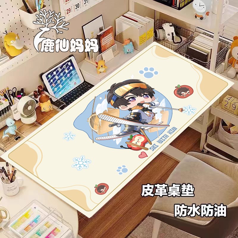 恋与深空桌垫防水皮革学生学习桌面垫儿童写字台面保护垫可爱卡通