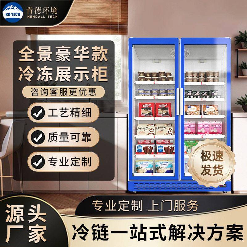 肯德冷冻展示柜商用急冻柜商场超市冰箱冰淇淋低温柜风冷立式冰柜