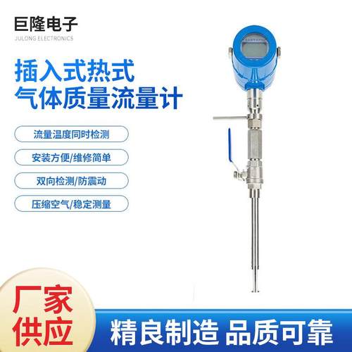 厂家插入式气体流量计仪表精准热式设备空氧氩燃煤测量用