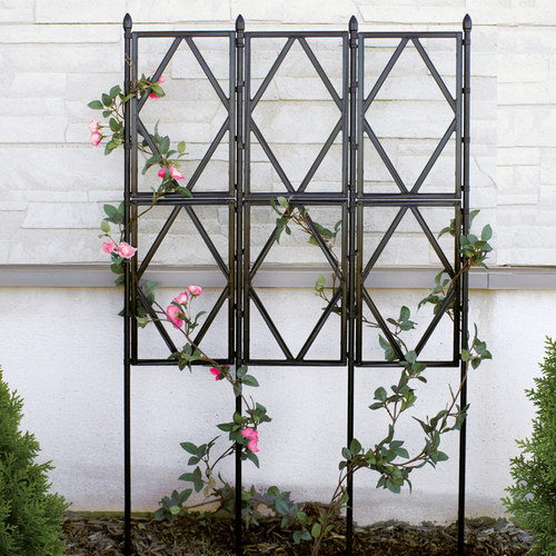 虹越园之助玫瑰格子套件包塑花架铁线莲月季攀援爬藤植物花盆支架