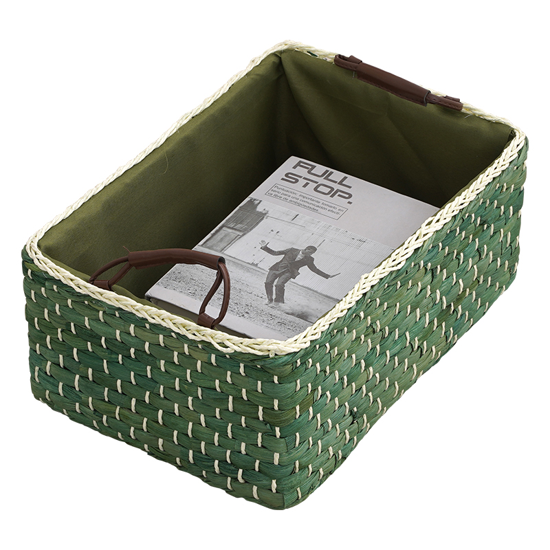 手工编织收纳筐家用超大仿藤编收纳篮桌面杂物收纳箱带提手收纳盒