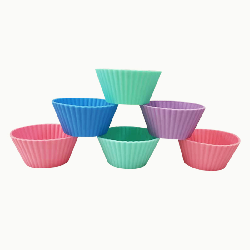 雅各焙米糕模具蒸蛋糕小发糕烘焙烤箱家用加厚马芬杯硅胶模具盒装