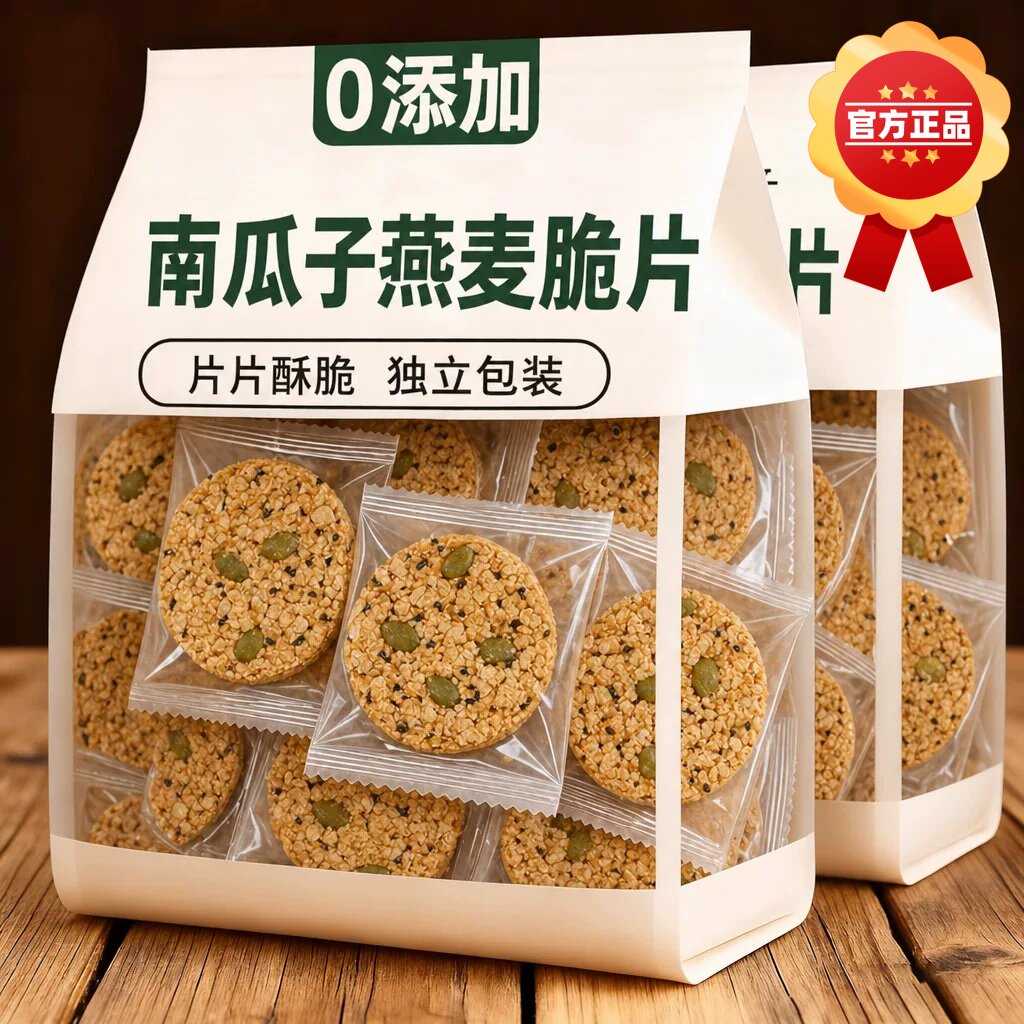 南瓜籽燕麦脆片谷物能量五谷杂粮粗粮解馋早餐饼干休闲小零食袋装